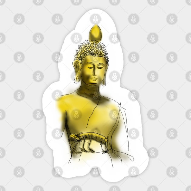 Giant Buddha Statue In Bangkok | T-Shirt | Apparel | Hydro | Stickers Sticker by PreeTee 